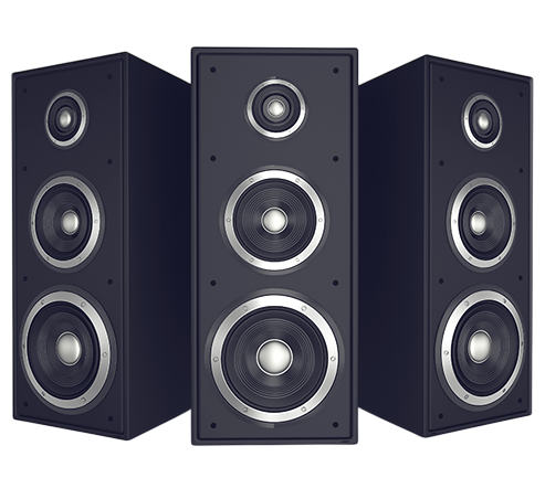 Professional speaker system representing Star Struck Records